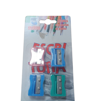 Pack 4 Sacapuntas de Plástico – Escriba y Toma