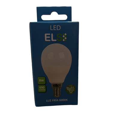 Bombilla LED ELS E14 8W (690LM, Luz Fría 6000K)