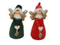 Figurines décoratives d'anges de Noël - Couleurs vert et rouge