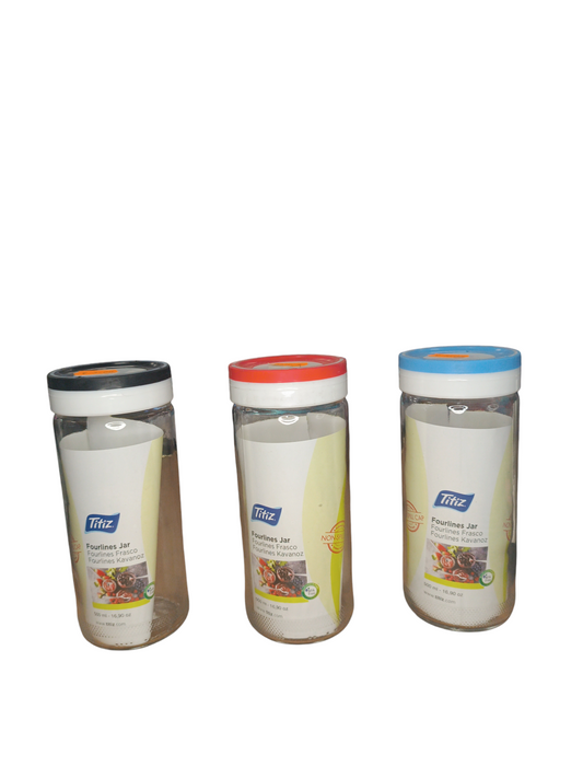 Pots de conservation transparents avec couvercle à vis - Titiz (500 ml)