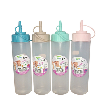Bouteilles distributrices 350 ml avec bec verseur - Chef Cuisine