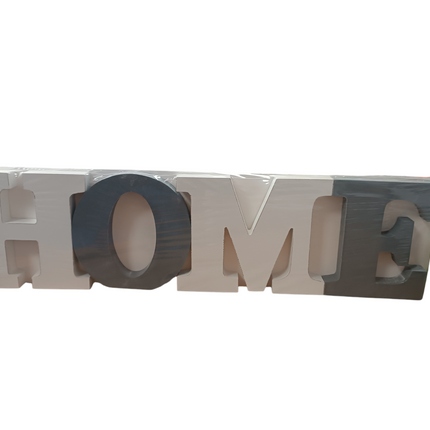Letras Decorativas "HOME" en Madera con Diseño Bicolor
