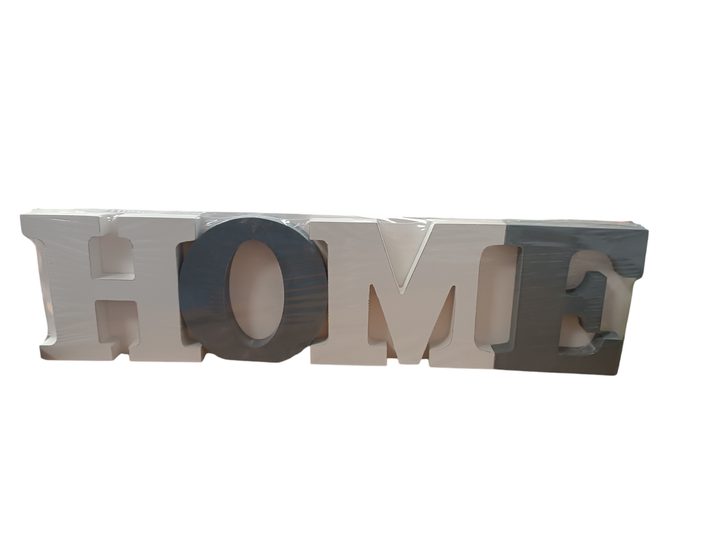 Letras Decorativas "HOME" en Madera con Diseño Bicolor