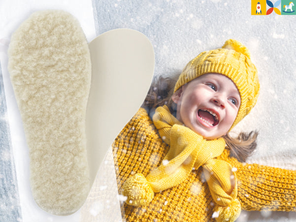 Semelles thermiques en peau de mouton pour enfants – Chaleur et confort en hiver