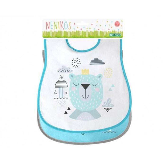 Babero de Tela Nenikös con Diseño de Oso – Ideal para Bebés a Partir de 4 Meses - Bubaa