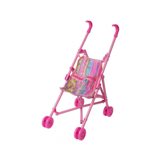 Chariot de poupée pliable en rose - Léger et pratique