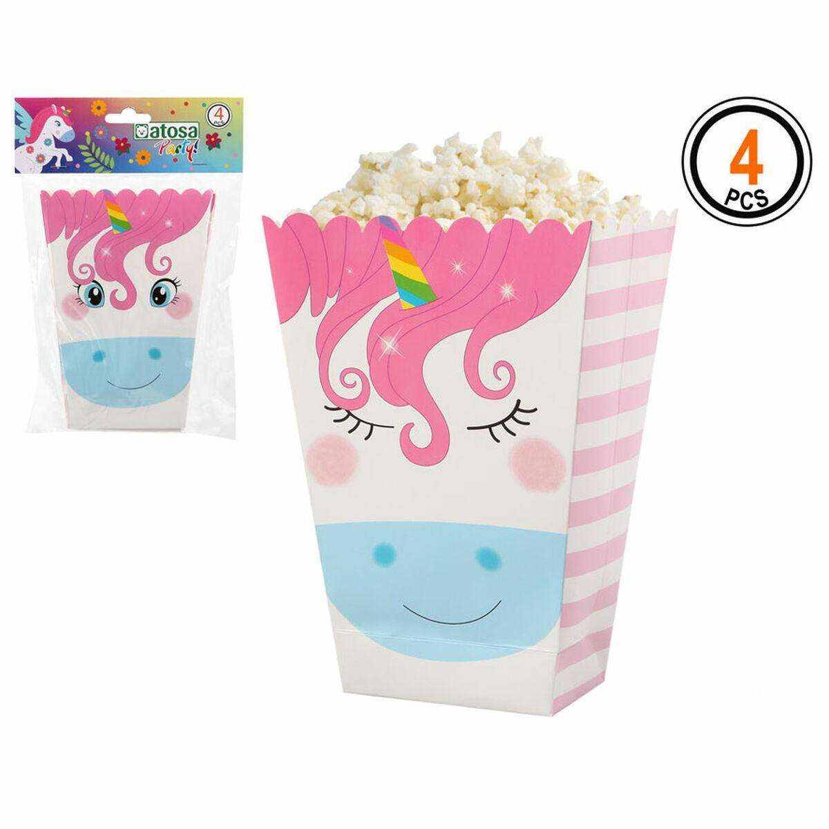 Caja para Palomitas de Unicornio (4 unidades) - Atosa Party - Bubaa