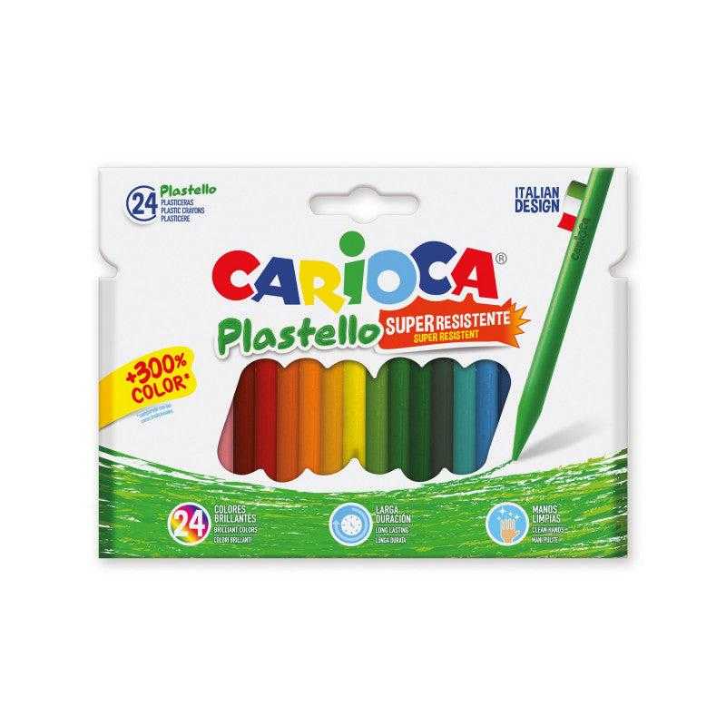 Ceras de Colores Carioca Plastello 12 - 24 Colores - Bubaa