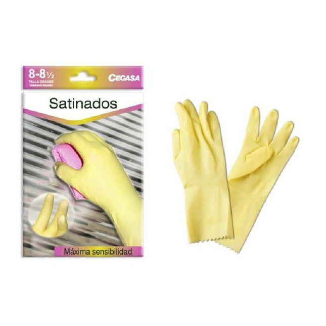 Guantes de Goma Satinados Cegasa Talla Mediana (7-7½)