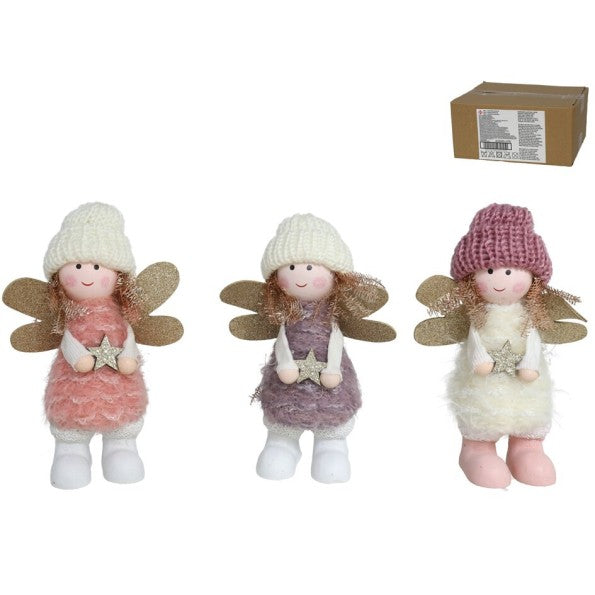 Coffret de Fées Décoratives avec Ailes et Chapeau en Laine - 3 Modèles Assortis