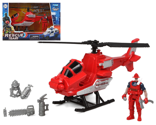 Set de sauvetage "Rescue Team" avec hélicoptère et accessoires