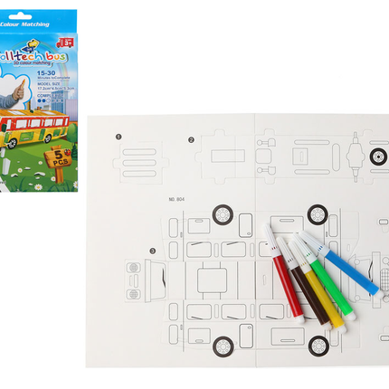 Kit d'artisanat 3D Trolltech Bus - Conception, couleur et construction