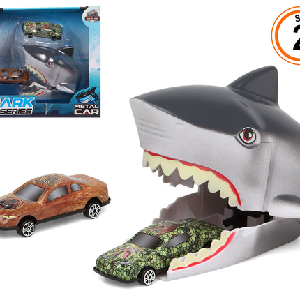 Ensemble Shark Car Series - Requin avec voitures métalliques