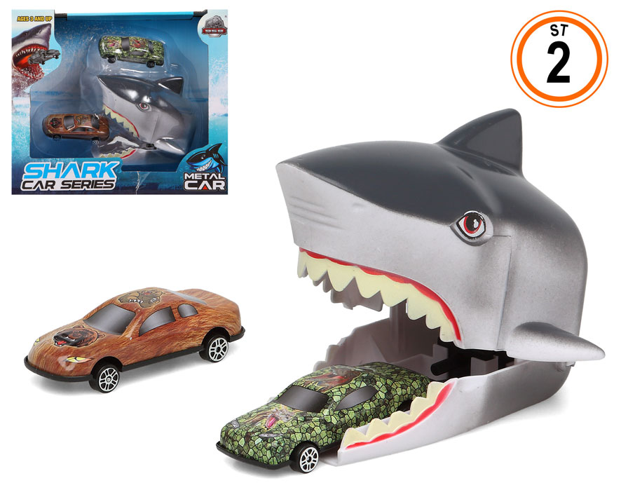 Ensemble Shark Car Series - Requin avec voitures métalliques