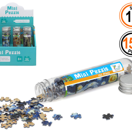Mini puzzle de 150 pièces en tube – Art compact et amusant