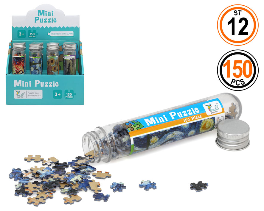 Mini puzzle de 150 pièces en tube – Art compact et amusant