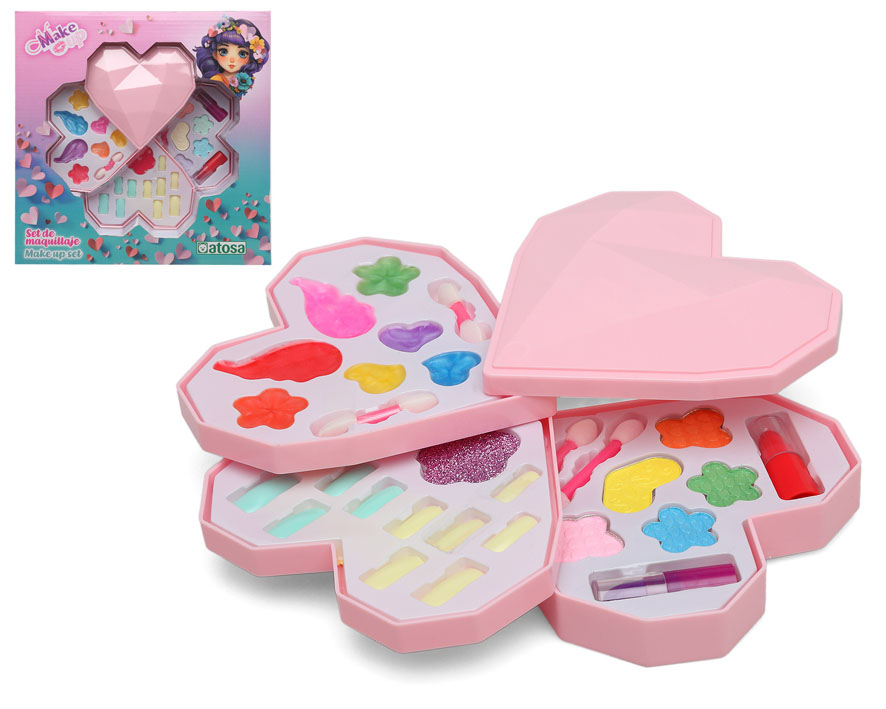 Coffret de maquillage pour enfants dans un étui coeur - Créativité et plaisir