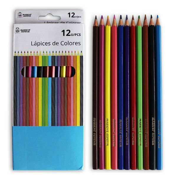 Lápices de Colores Market Suprem 12 - 18 Colores - Bubaa
