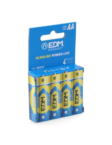 Pilas Alcalinas EDM Power Life AA (LR06) 1.5V – Blíster 4 unidades