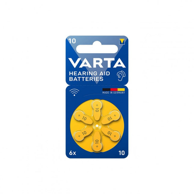 Pilas Varta 10 para Audífonos – Zinc Aire (Pack de 6)