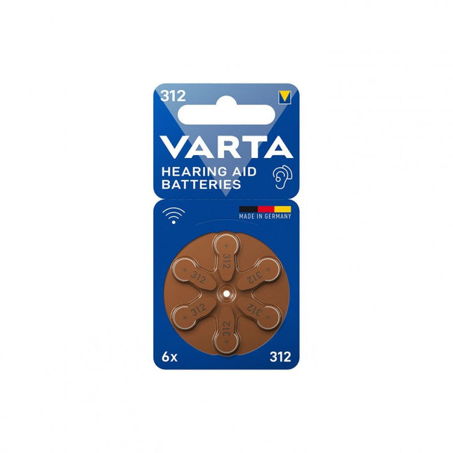 Pilas Varta 312 para Audífonos – Pack 6 Unidades
