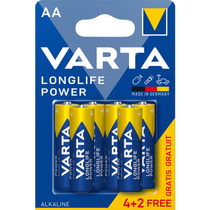 Varta Longlife Power AA – Pack 6 Pilas (4+2 Gratis)