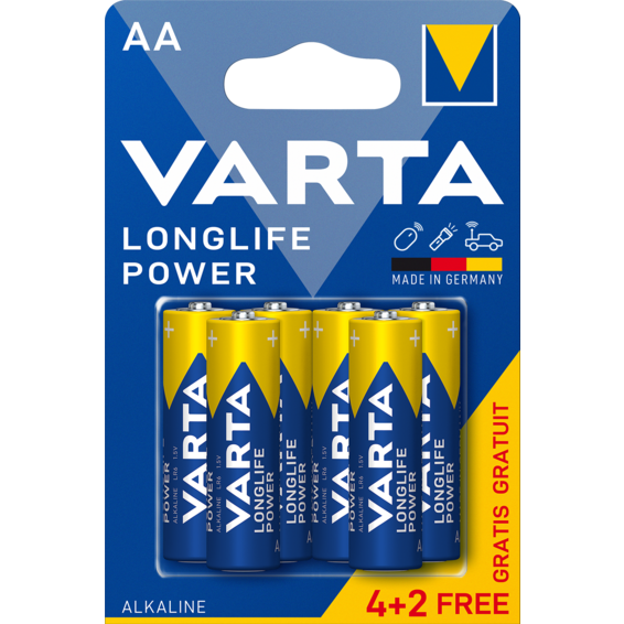 Varta Longlife Power AA – Pack 6 Pilas (4+2 Gratis)