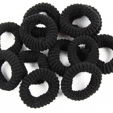 Petits élastiques à cheveux noirs - Paquet de 36 unités