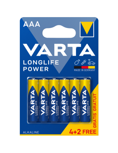 Pilas Alcalinas AAA Varta Longlife Power (4+2 Gratis)